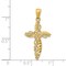 14K Yellow Gold Scroll Design Cross Pendant Charm Jewerly 30mm x 16mm